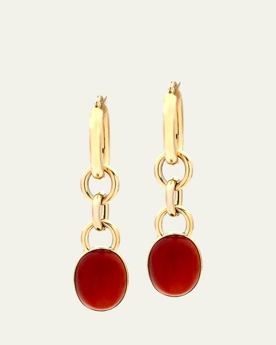 Mama 18K Yellow Gold Cornelian Drop Earrings